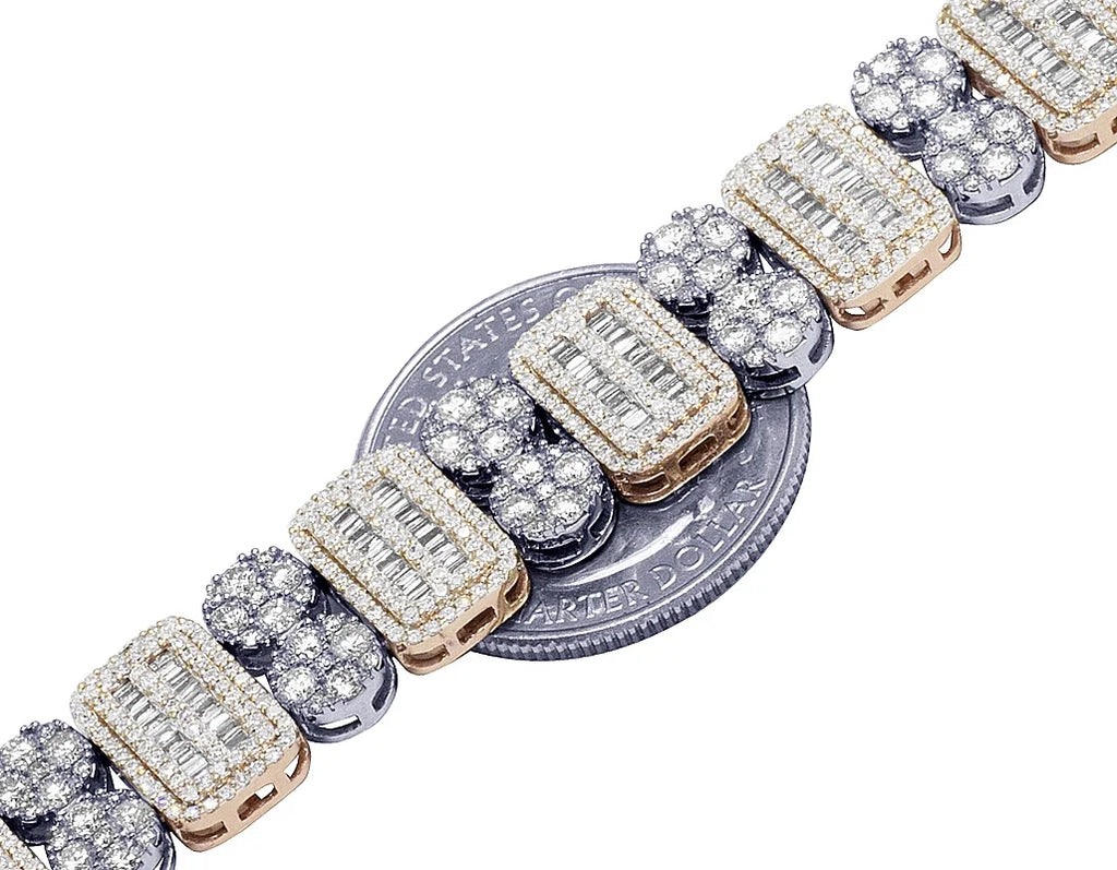 Two Tone Diamond Bracelet 11.75CT 8.5" J1342