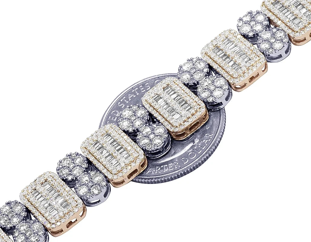 Two Tone Diamond Bracelet 11.75CT 8.5" J1342