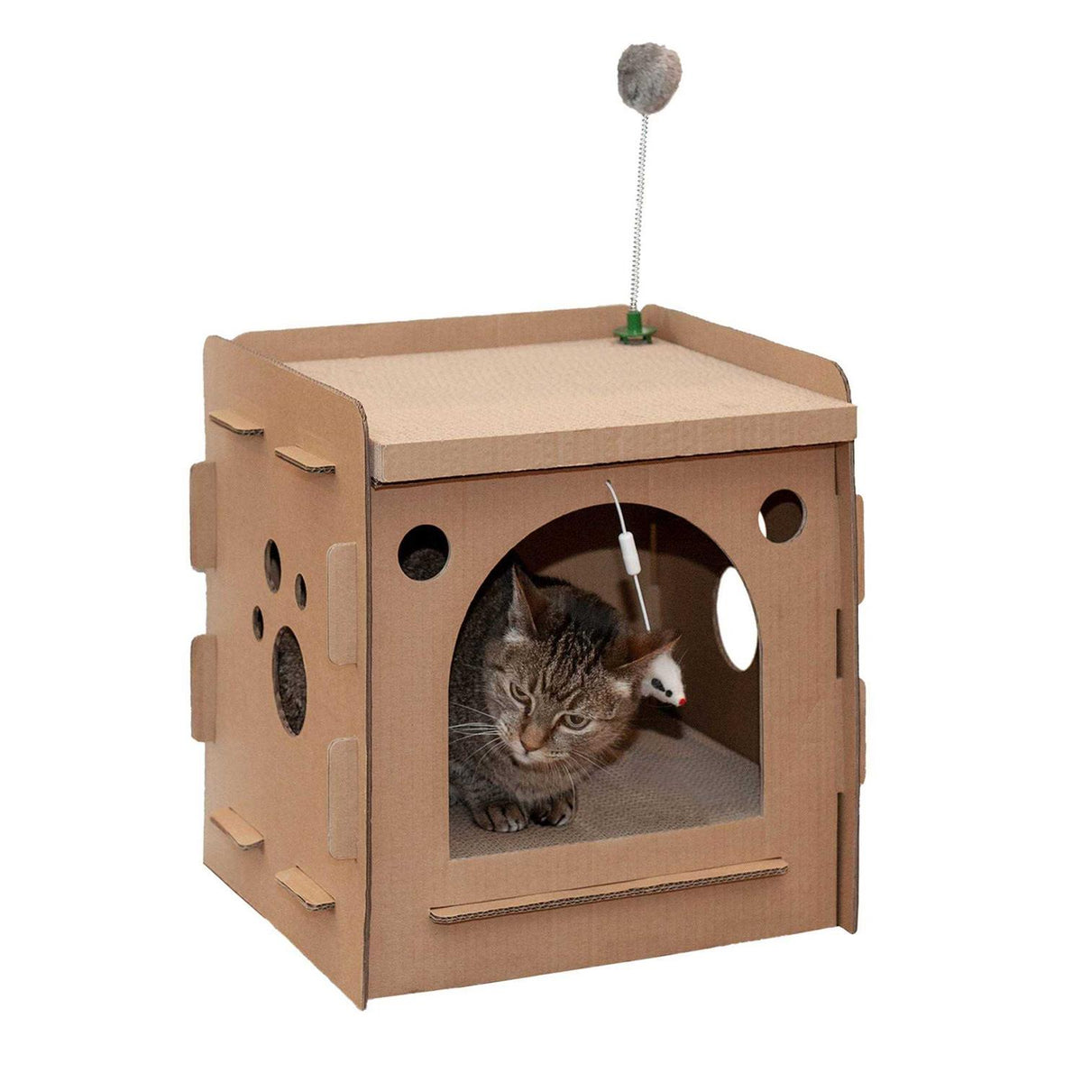 Corrugated Cat Scratcher House with Catnip Y154538