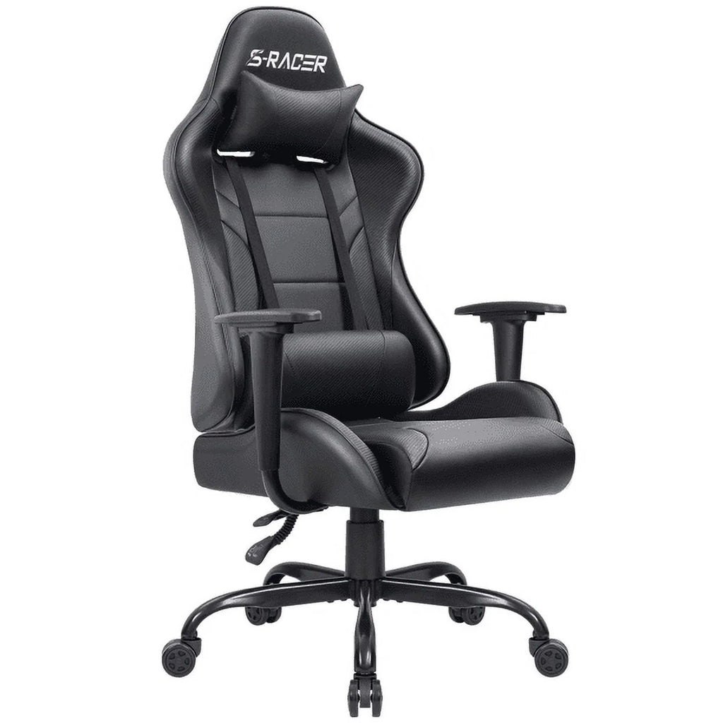 Black PU Leather Ergonomic Gaming Chair with Headrest Y121