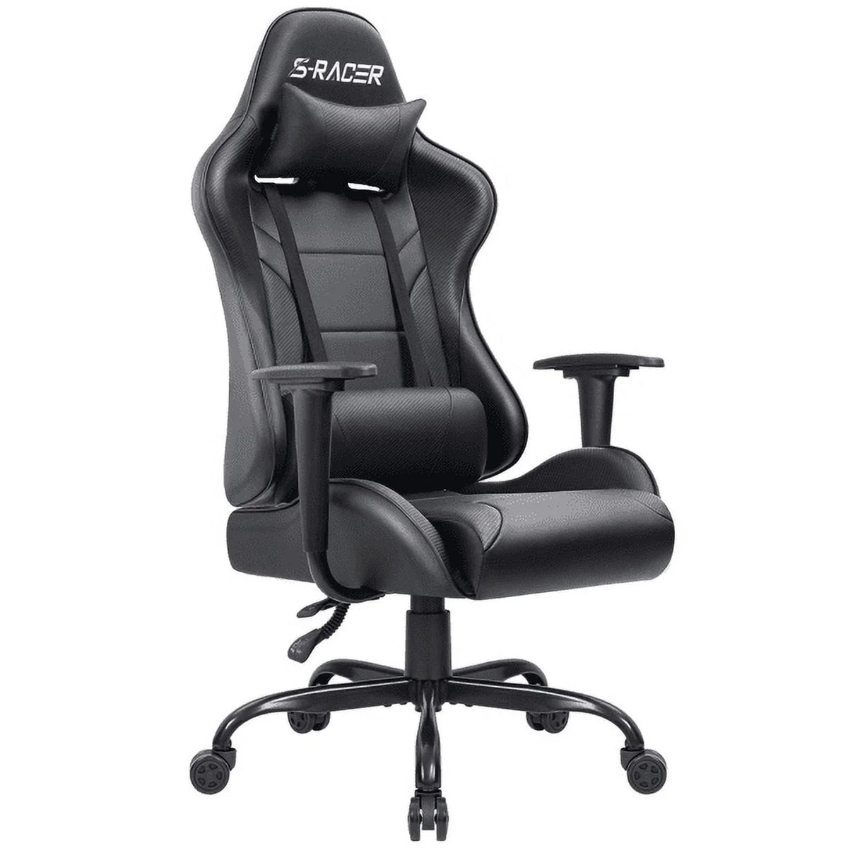 Black PU Leather Ergonomic Gaming Chair with Headrest Y121