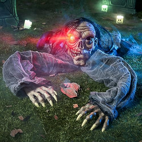 Hanging Zombie Prop with Lighted Eyes Q303