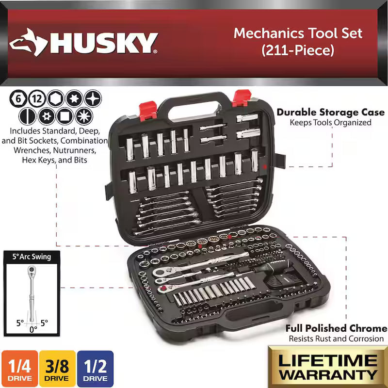 Mechanics Tool Set 211-Piece D7234