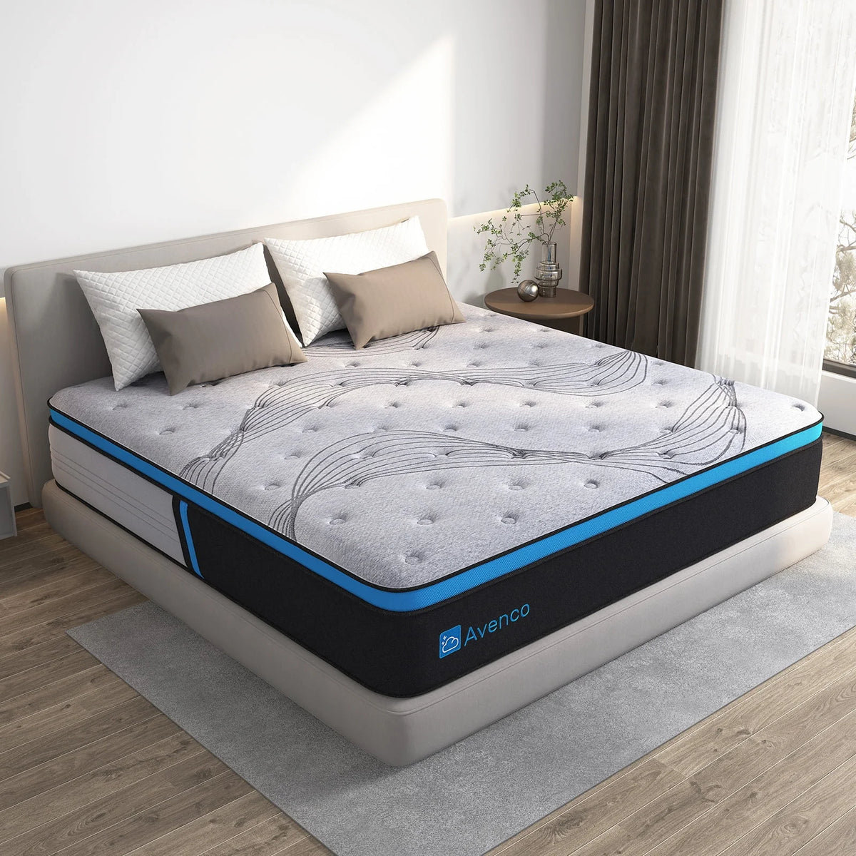 Queen Size 12-Inch Hybrid Gel Memory Foam Pillow Top Mattress V734