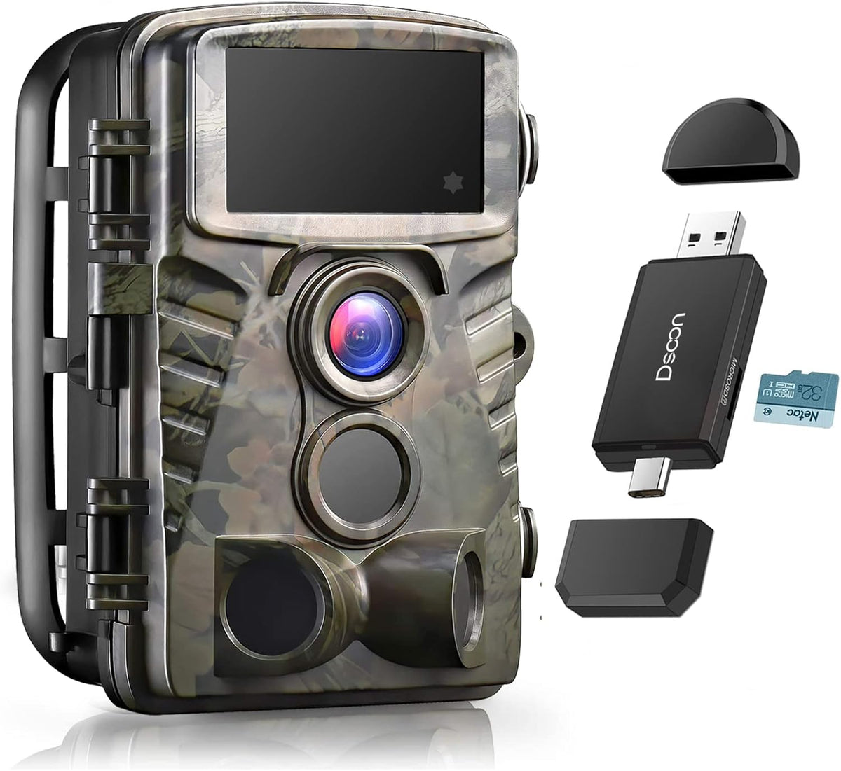 32MP 4K Trail Camera with 65ft Night Vision IP66 Waterproof Game Camera Pack of 2 W1347