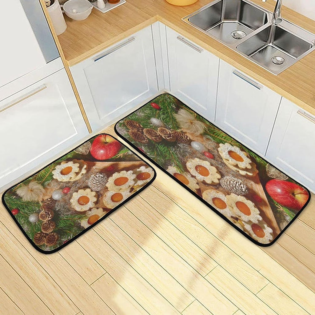 Gingersnap Kitchen Mats Set of 2 Non Slip Anti Fatigue Floor Runner Rug U4709