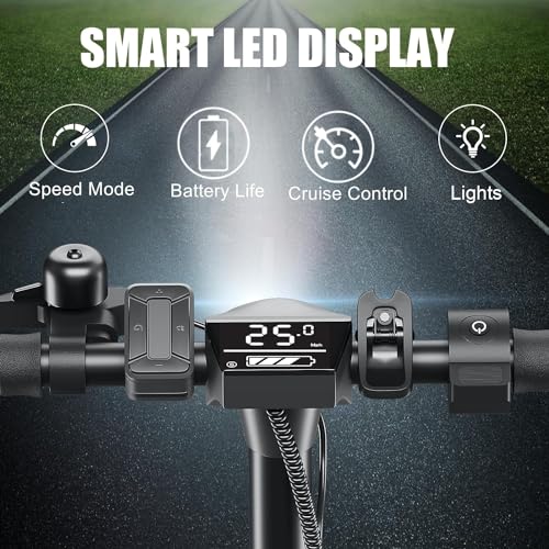 Electric Scooter with Folding, Solid Tires, Dual Braking, Cruise Control T179