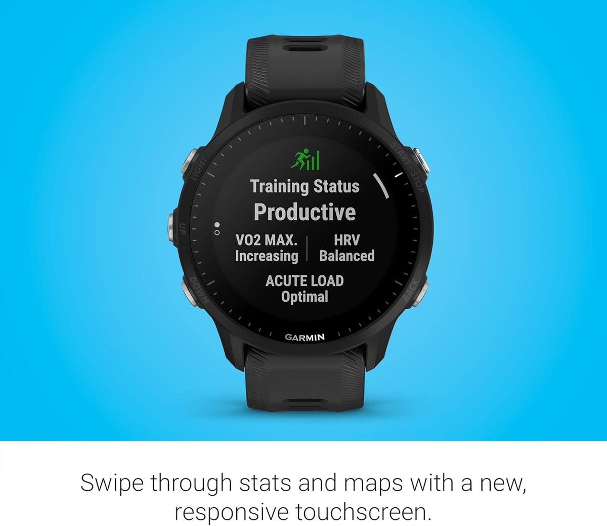Black GPS Running Smartwatch (Renewed) V43589