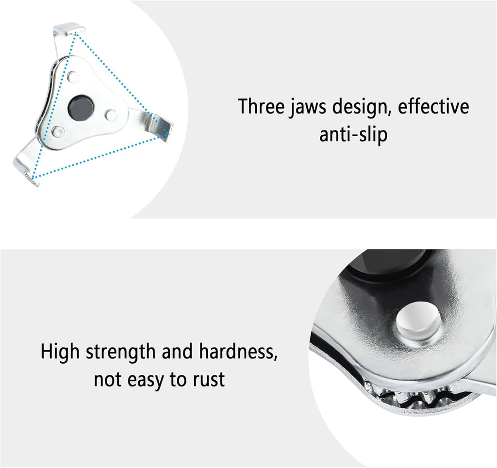 3 Jaw 2 Way Adjustable Oil Filter Wrench Tool D8801