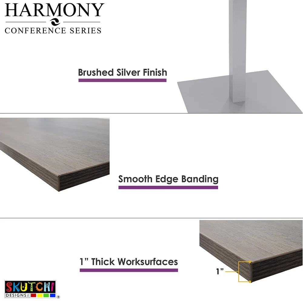 4 Person Square Meeting Table with Metal Base C69722