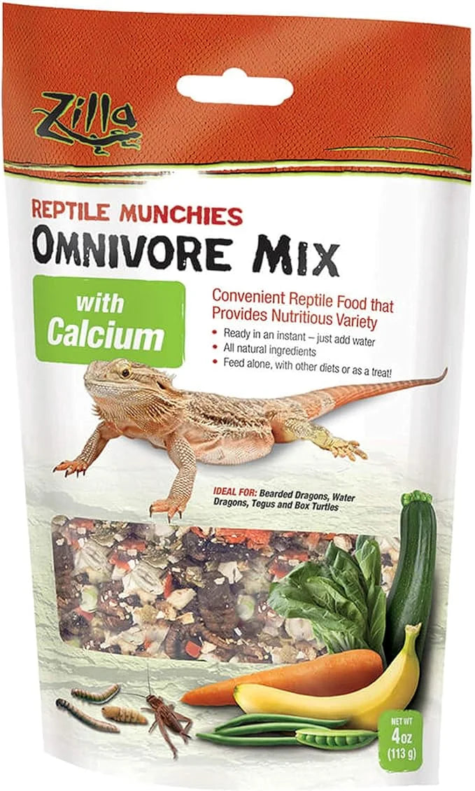 Reptile Food Omnivore Mix With Calcium 4-Ounce U648