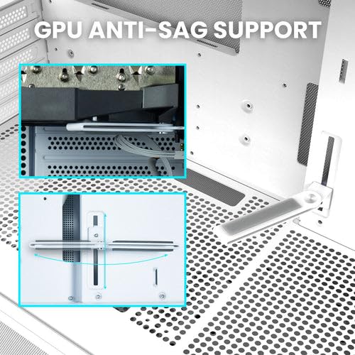 White Micro ATX PC Case with Tempered Glass Panel W9926