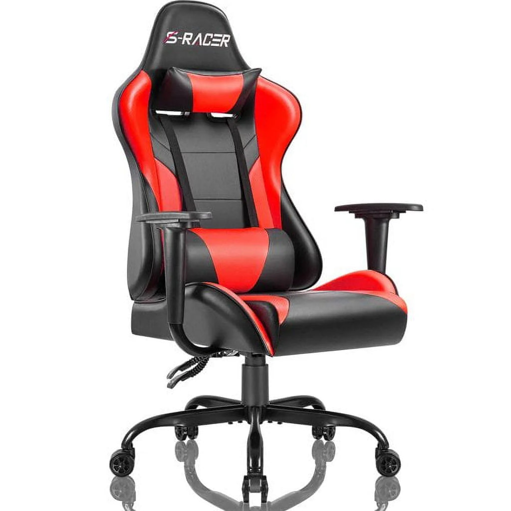 Black PU Leather Ergonomic Gaming Chair with Headrest Y121