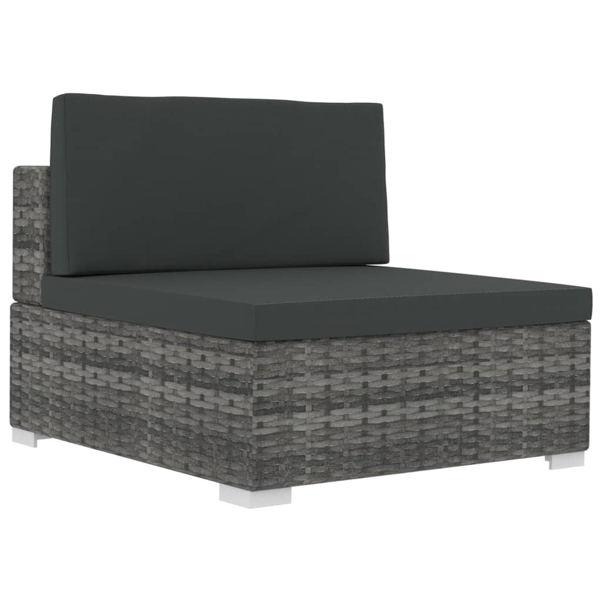 4 Piece Patio Sofa Set with Cushions Gray Poly Rattan Y8166