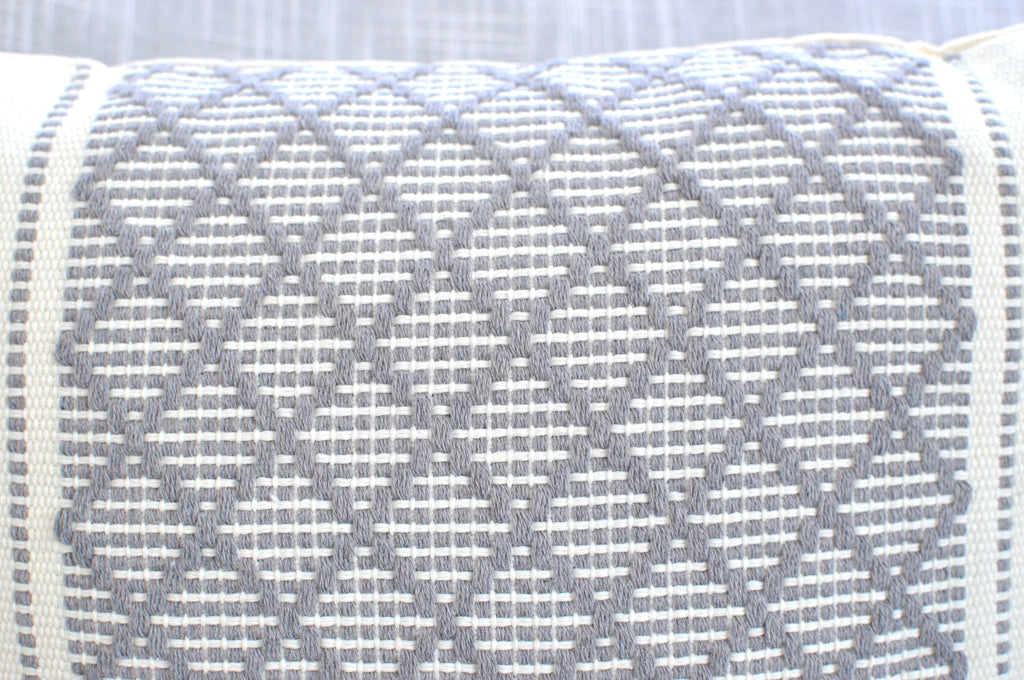 Gray 12x20 inch Set of 2 Checkered Lumbar Pillow Covers O66416