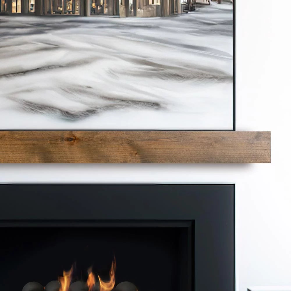 60 inch Floating Alder Wood Fireplace Mantel Shelf T635487