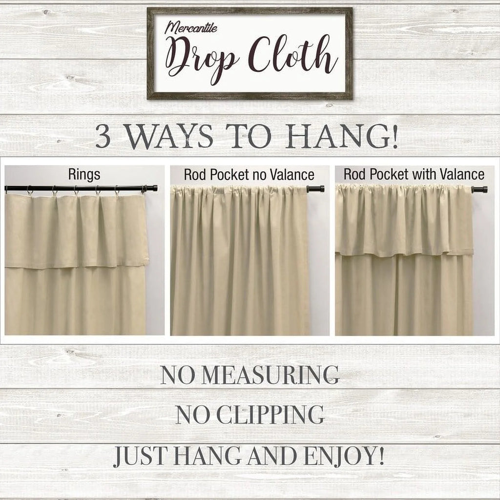 Off White 84 Inches Light Filtering Ring Top Tab Curtain Panel with Valance G7319