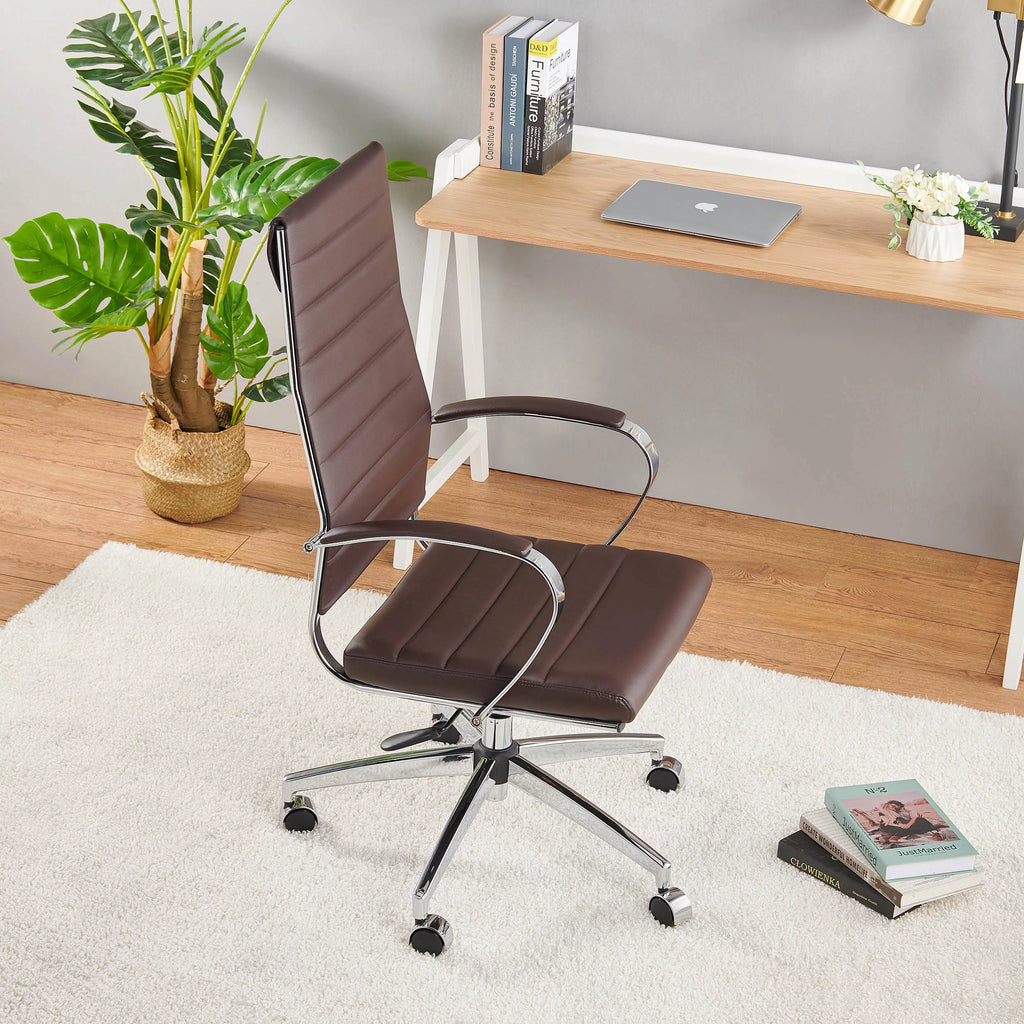 Brown Leather Ergonomic Executive Office Chair T77154