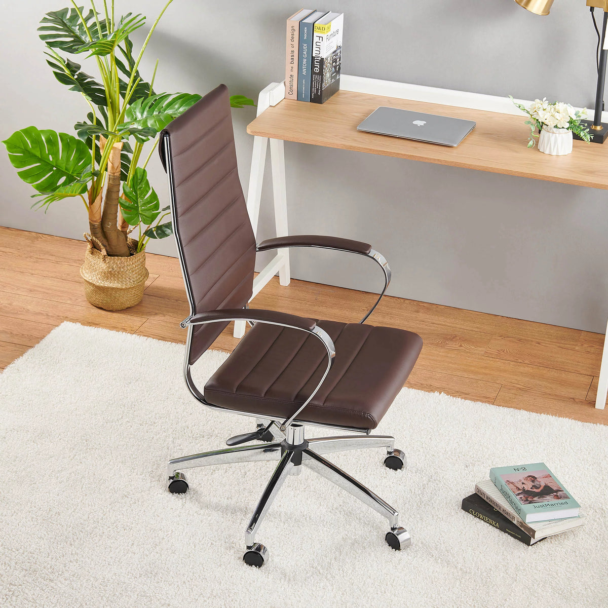 Brown Leather Ergonomic Executive Office Chair T77154