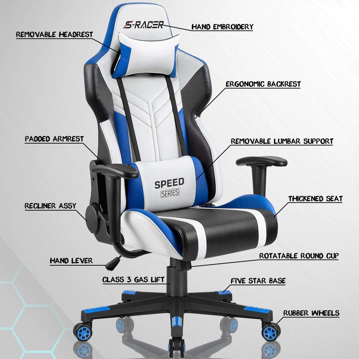 Ergonomic High Back PU Leather Gaming Chair L76678