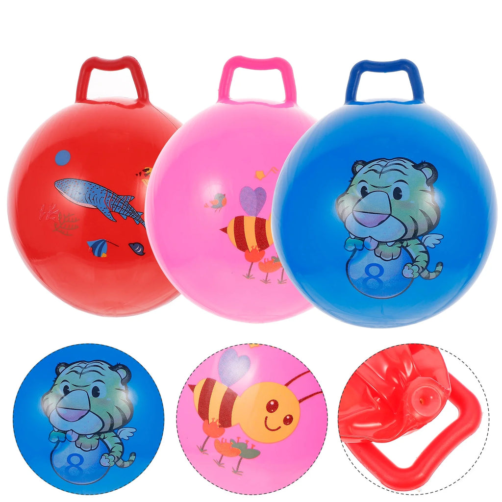 3Pcs Inflatable Hopper Balls with Handle O952364