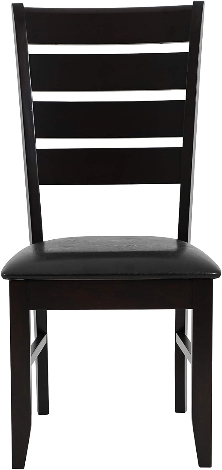 Slat Back Side Chairs Cappuccino and Black Set of 2 Z58394