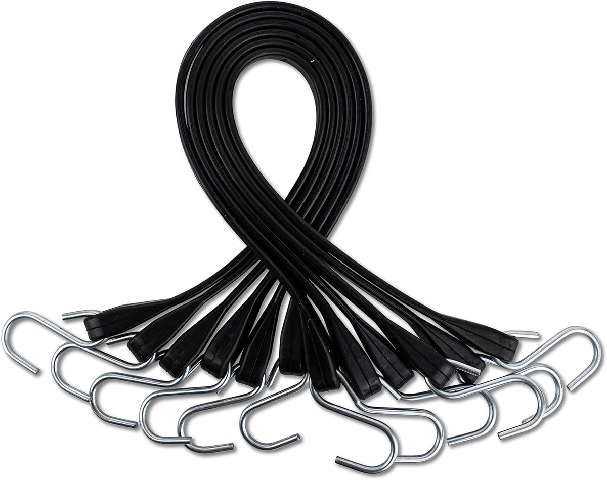 30 Pack Rubber Tarp Straps 31 Long EPDM with Crimped Hooks Bungee Cords M968