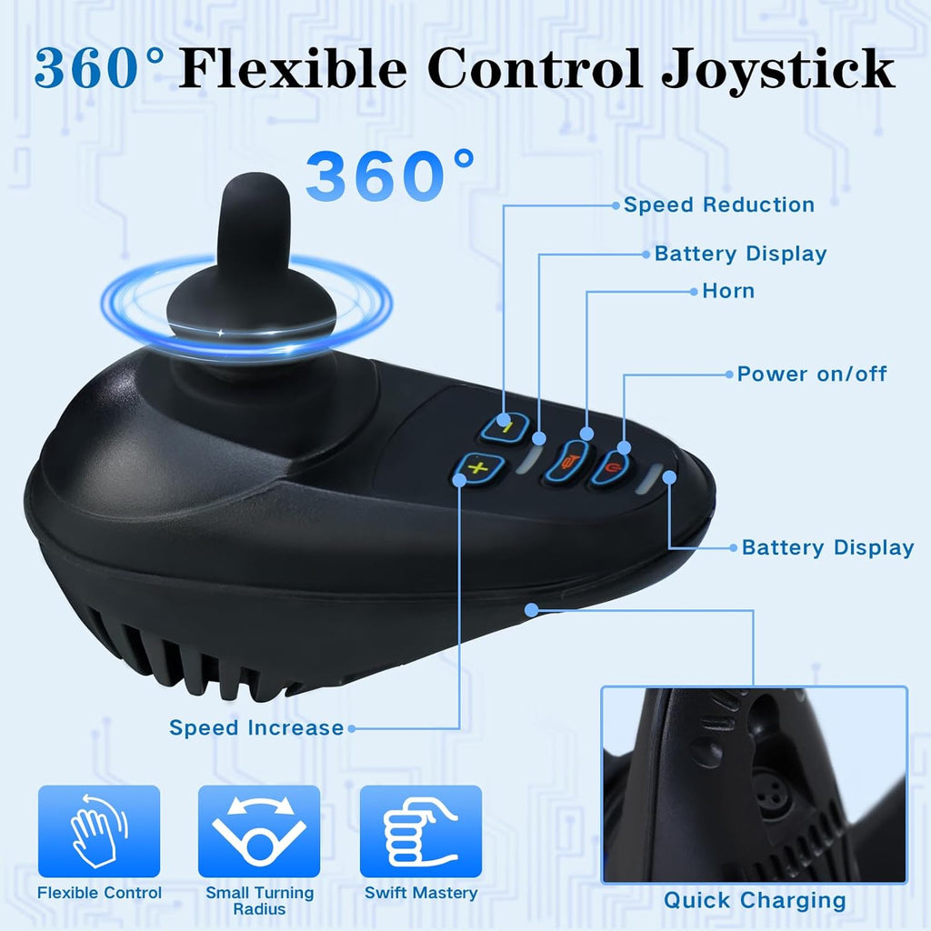Foldable Electric Wheelchair with LED Light Y678443