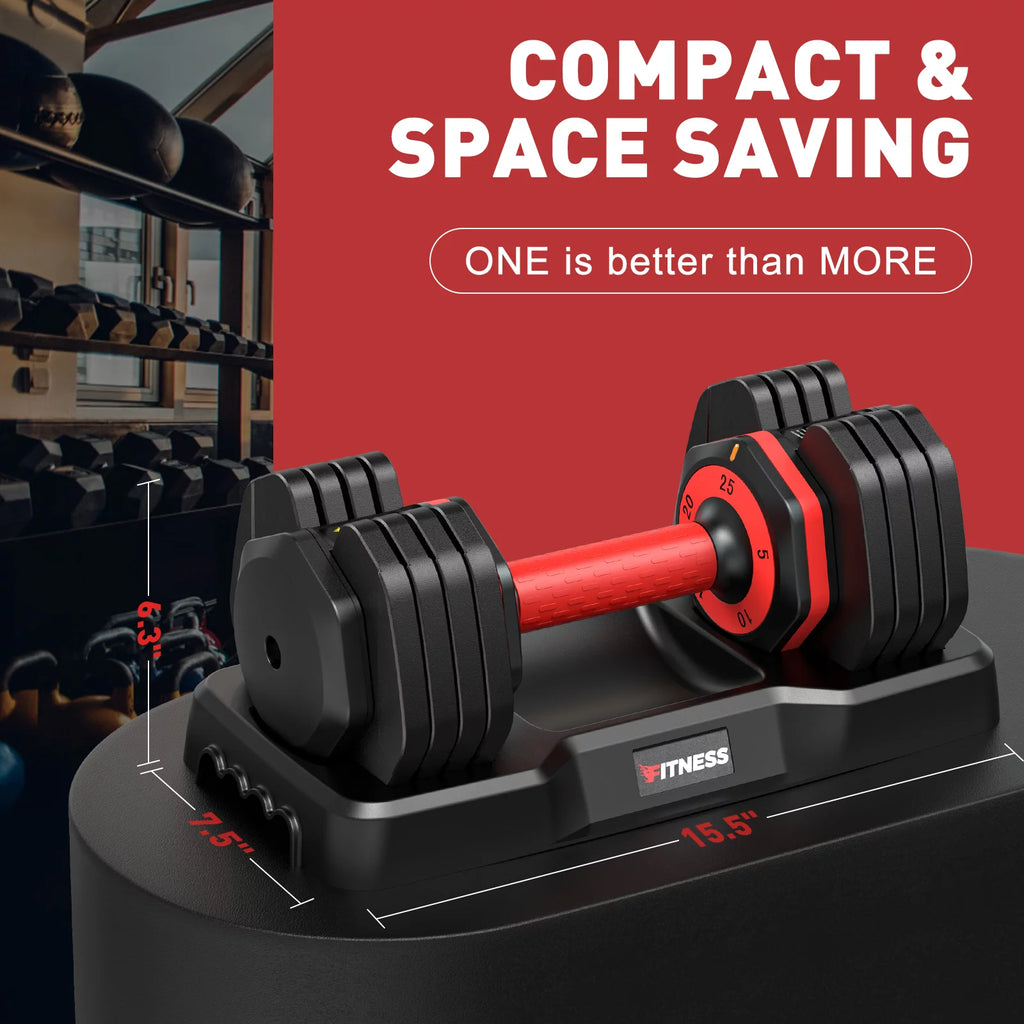 Adjustable Dumbbells Set with Tray, Black N972