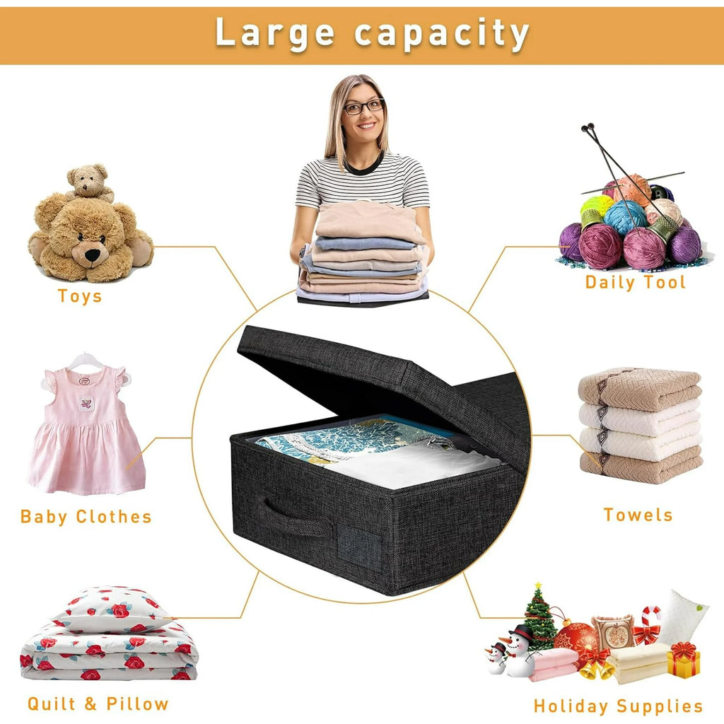 Black 3 Pack Underbed Storage Containers with Handles S8683