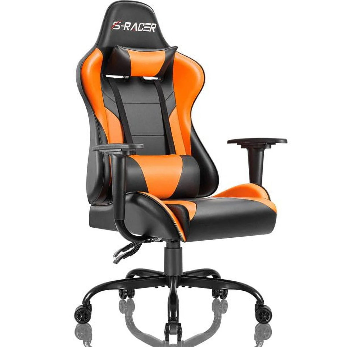Black PU Leather Ergonomic Gaming Chair with Headrest Y121