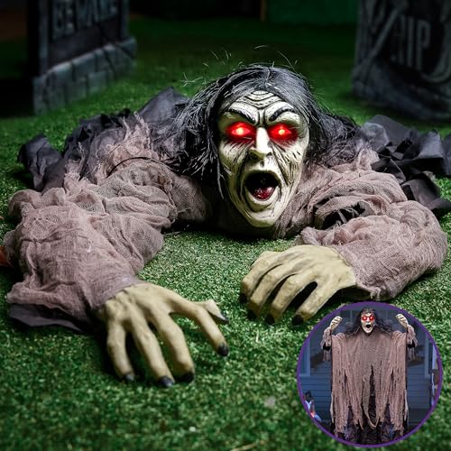 Hanging Zombie Prop with Lighted Eyes Q303