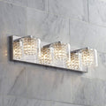 Chrome Silver Metal 3-Light Wall Mount Fixture with Clear Glass Shade F5919