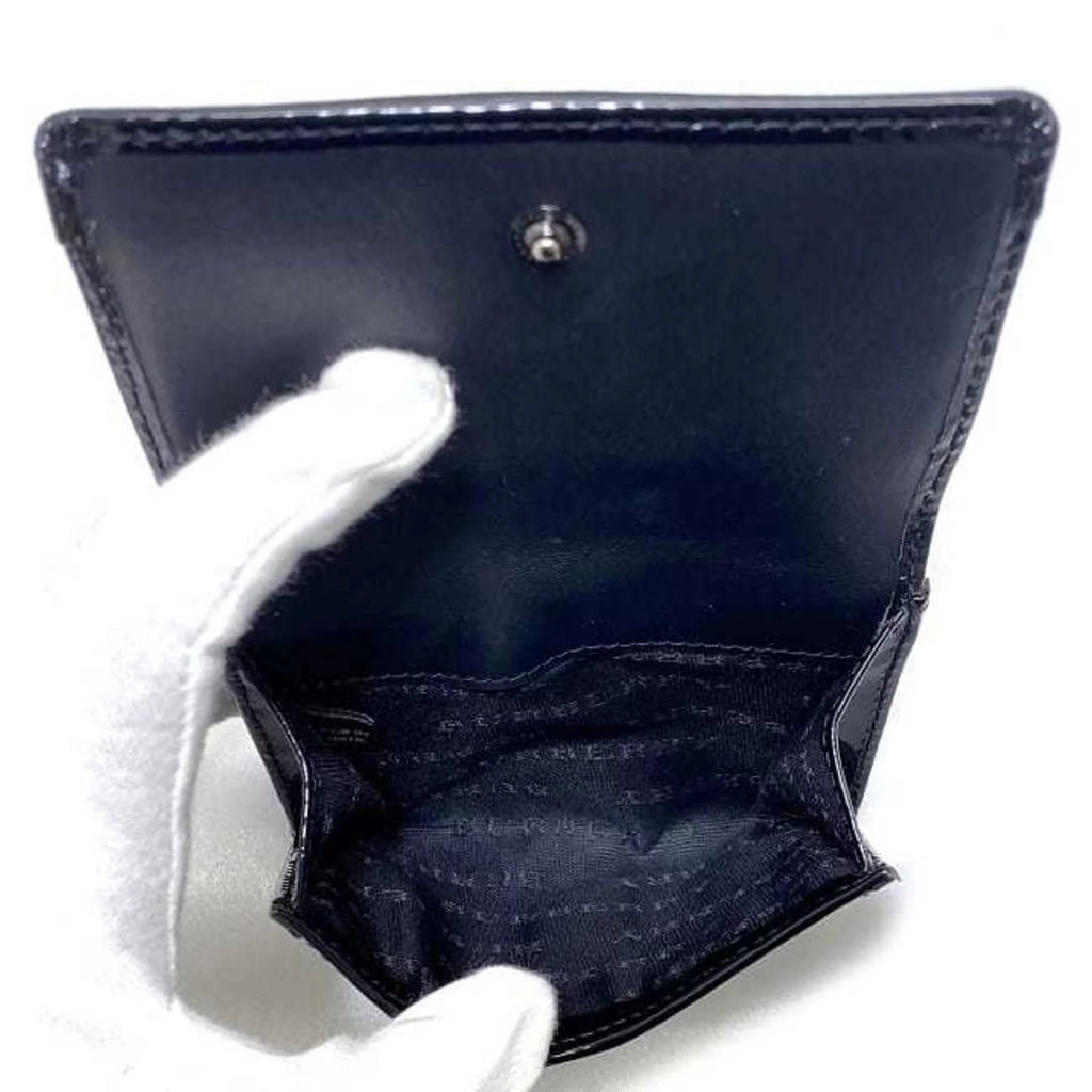 Pre-Owned Beige Black Check PVC Patent Leather Wallet X93161
