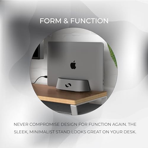 Black Aluminum Adjustable Vertical Laptop Stand T999102