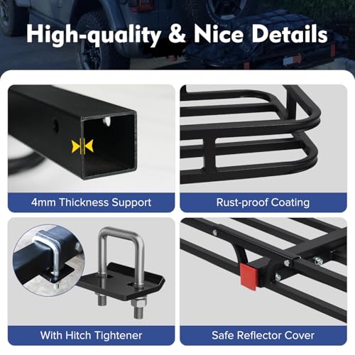 53" x 19" x 5" 500 Lbs Hitch Cargo Carrier with Net E66362