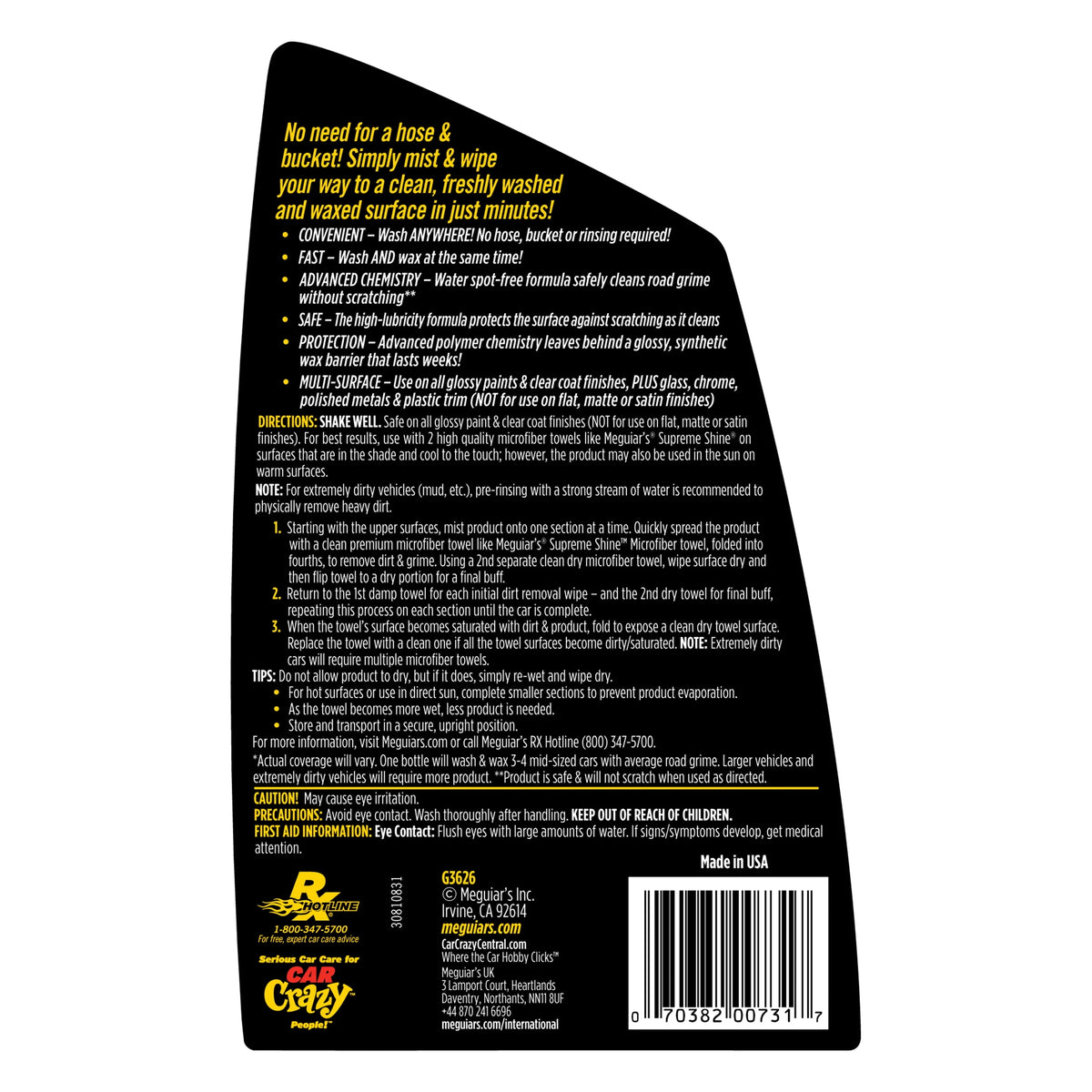 Waterless Wash & Wax 26 Oz P66834