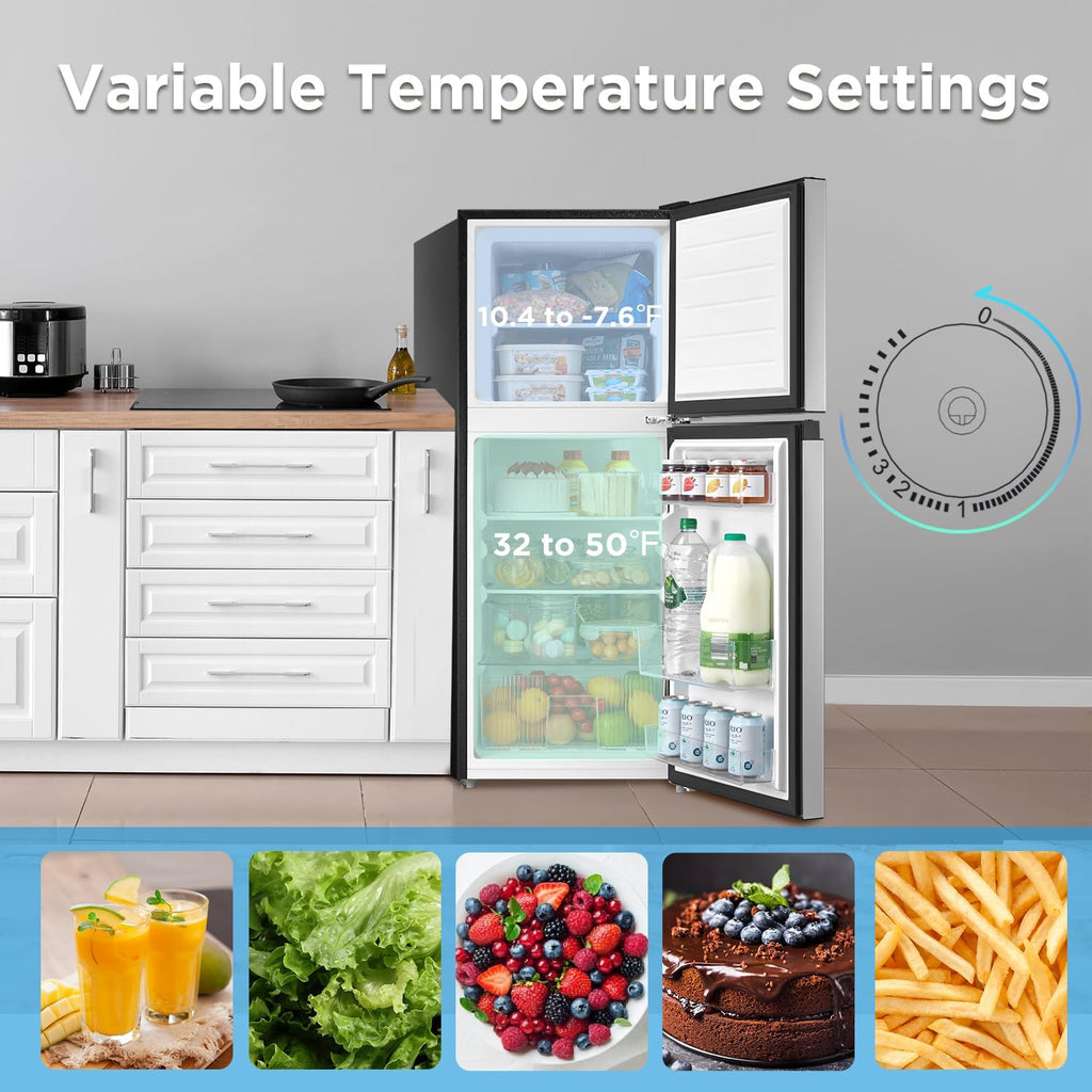 4.5 Cu Ft Double Door Stainless Steel Compact Refrigerator N37332