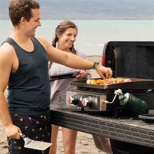 22" Tabletop Outdoor Griddle with Dual Stainless Steel H-Burners W20863