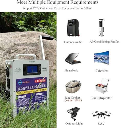 500W Crank Generator with Outlets DC/USB N718