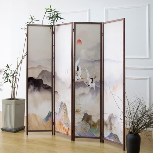 6 Panel Double Faced Room Divider Folding Wall Divider, 67" H x 94.5" W I777209