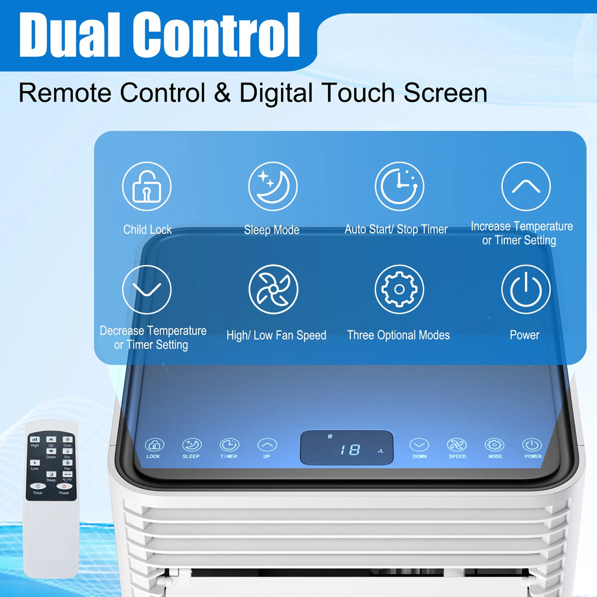 5000 BTU Portable Air Conditioner 3-in-1 Black D716730