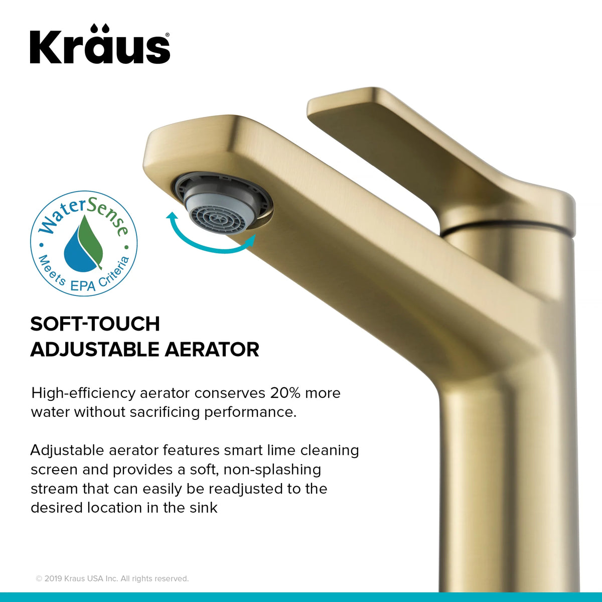 Single Handle Bathroom Faucet in Brushed Gold U570063
