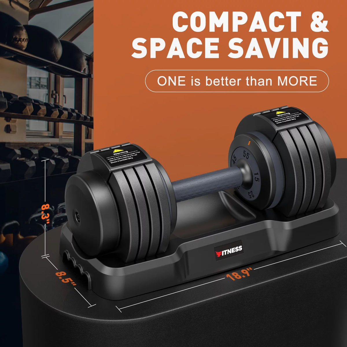 Adjustable Dumbbells Set with Tray, Black N972