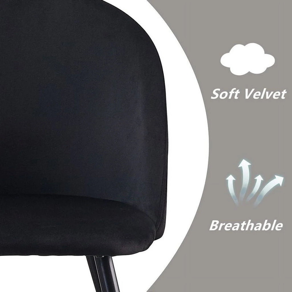 2 Velvet Upholstered Dining Chairs N854