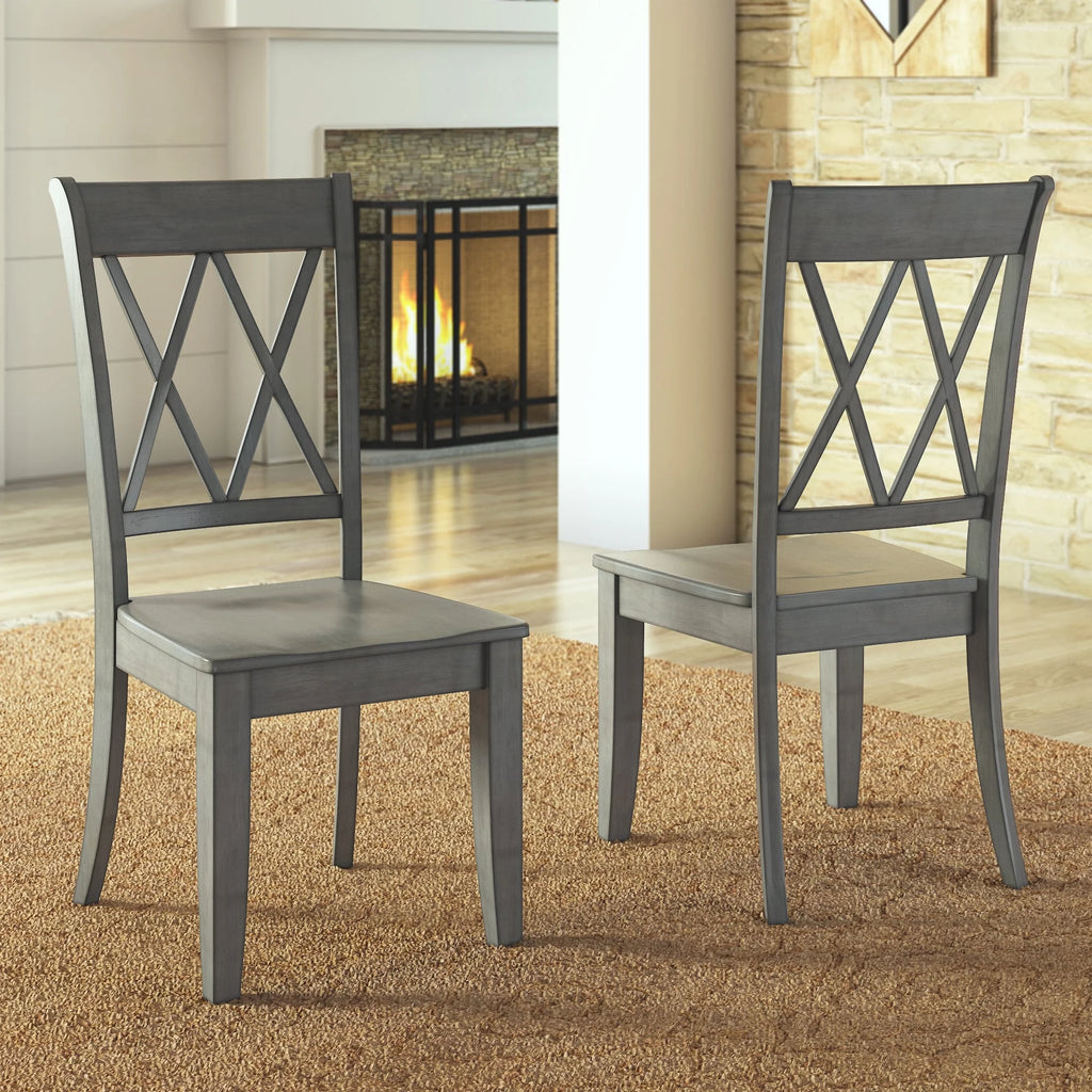Set of 2 Antique Black Dining Chair F491
