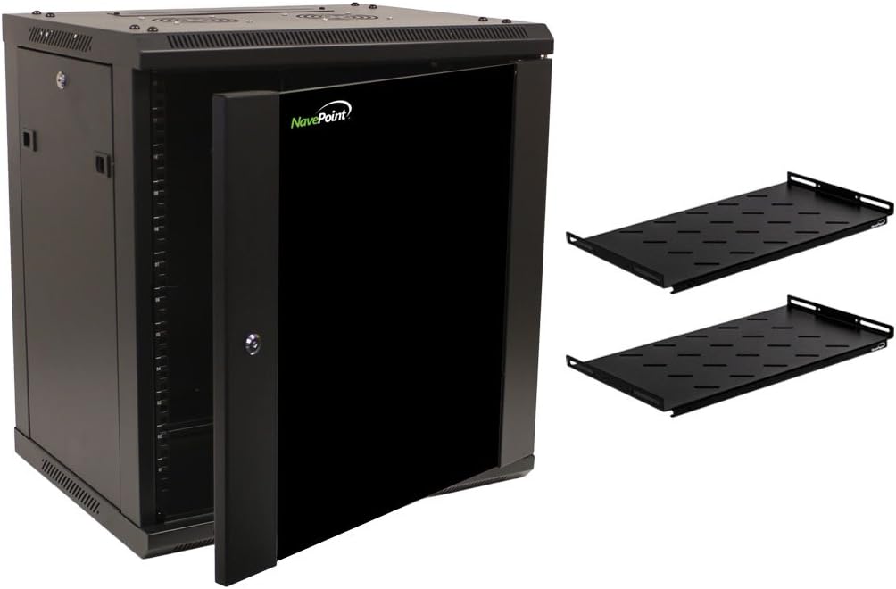 12U Wall Mount Network Server Cabinet Rack Enclosure Glass Door Lock U44065