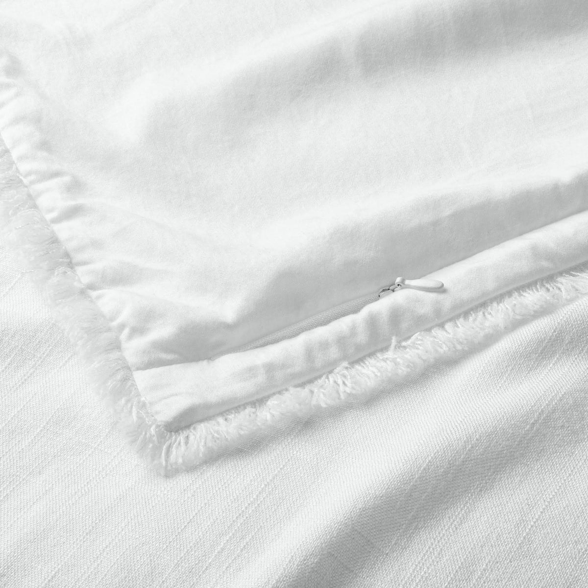 White Linen Blend Comforter & Sham Set B933777