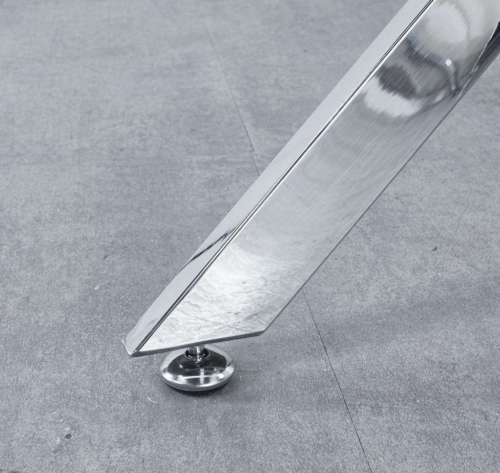 Silver Glass Dining Table 39.4" x 39.4" H462