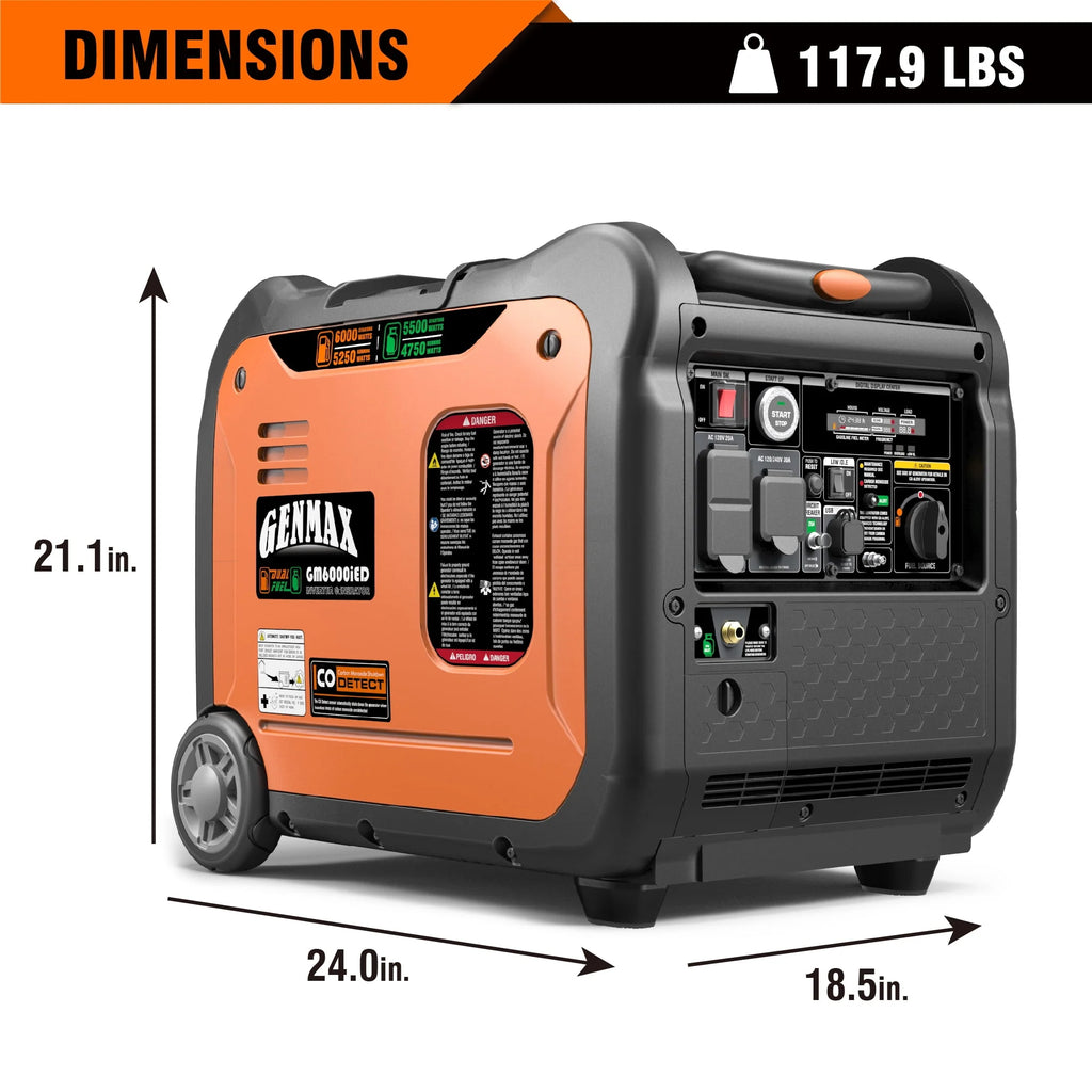 6000W Dual Fuel Quiet Portable Inverter Generator N87014